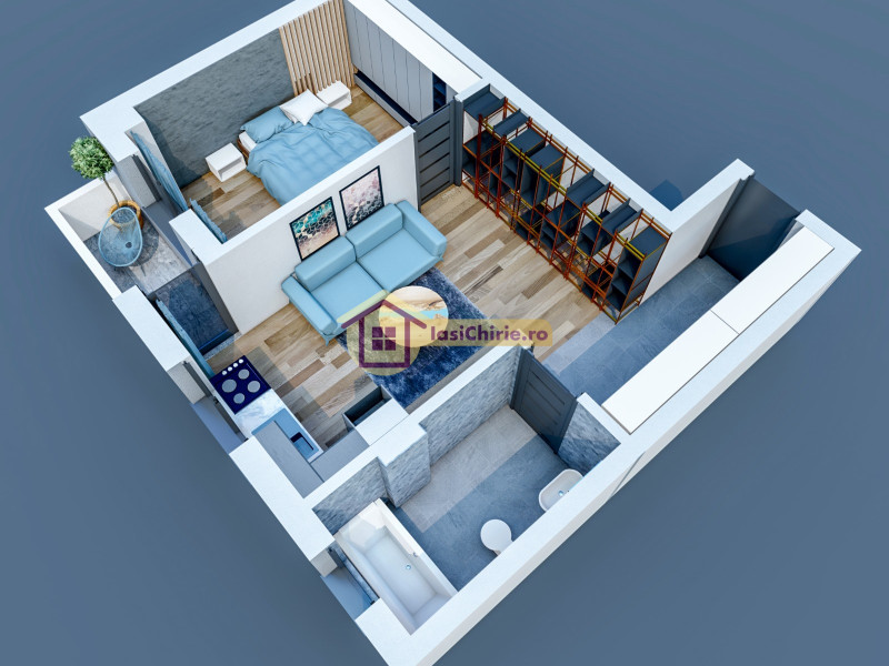 Apartament de vanzare cu 2 camere in Iasi, de tip semidecomandat, suprafata de 42 mp, zona Visani