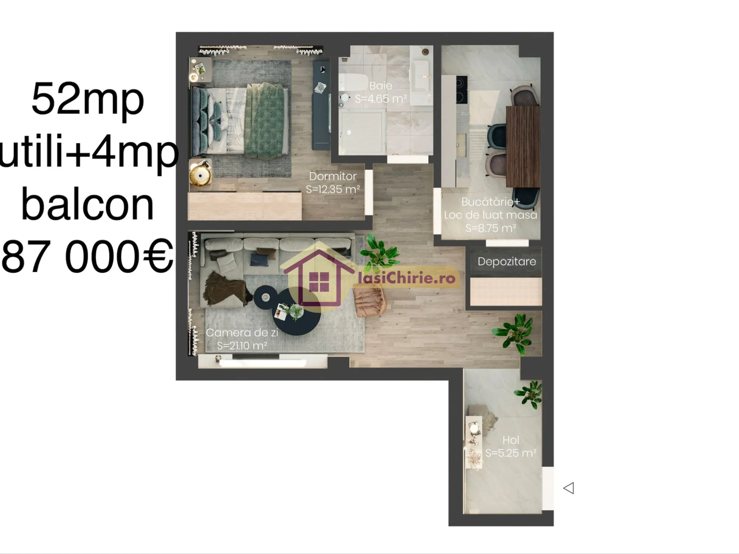 Apartament de vanzare cu 2 camere in Iasi, zona Valea Lupului - Poza 4