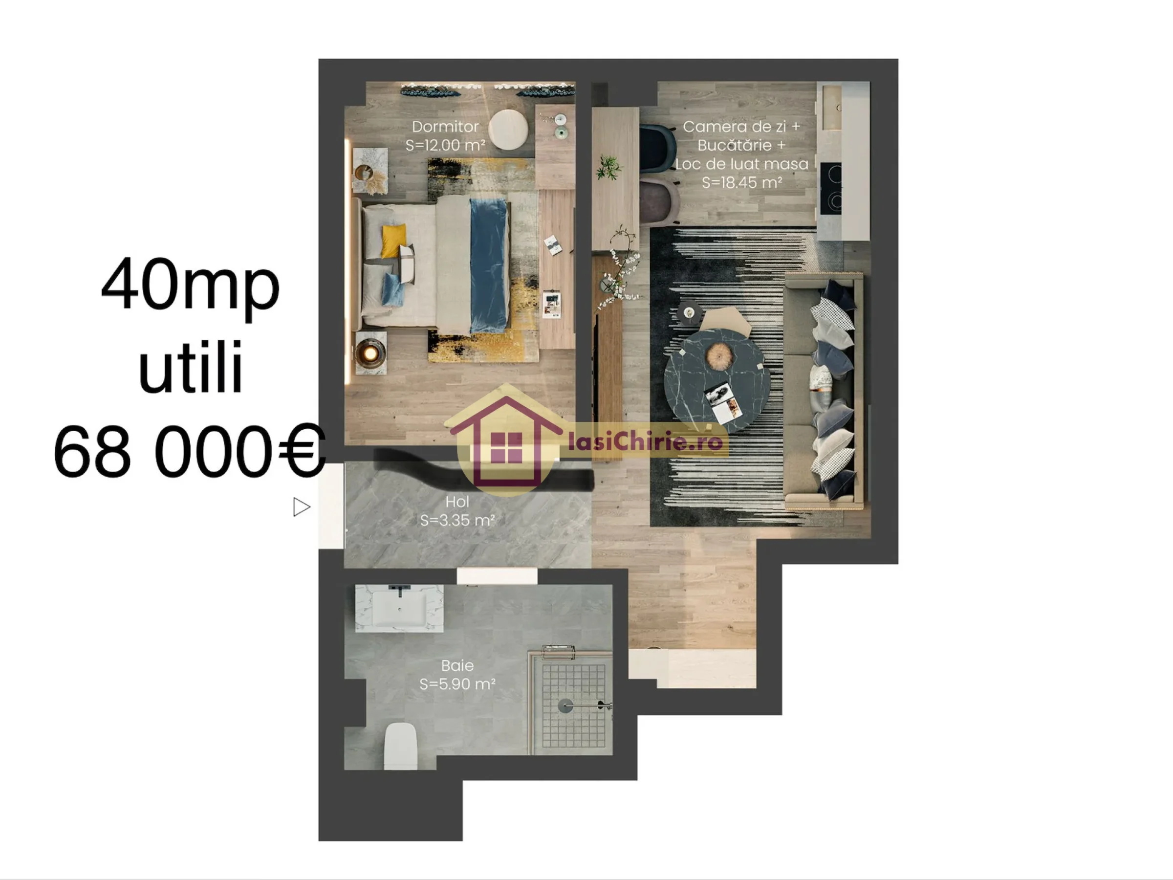 Apartament de vanzare cu 2 camere in Iasi, zona Valea Lupului - poza 1