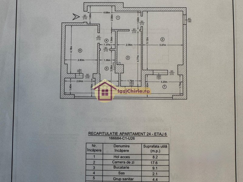 Apartament de vanzare cu 2 camere in Iasi, zona Pacurari - Poza 18