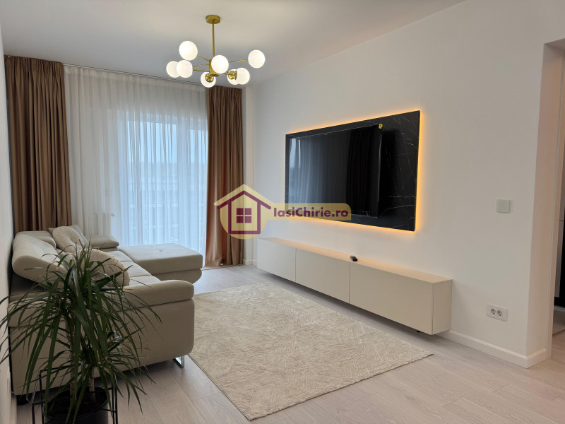 Apartament de inchiriat cu 2 camere in Iasi, de tip semidecomandat, suprafata de 50 mp, zona Visani