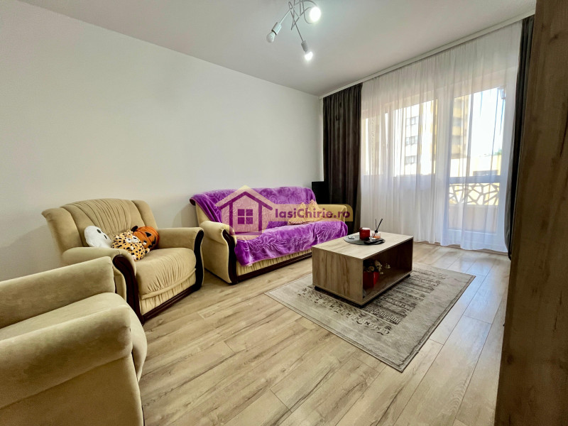 Apartament de inchiriat cu 2 camere in Iasi, de tip decomandat, suprafata de 50 mp, zona CUG(Ideal Residence)